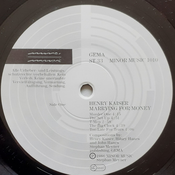 Henry Kaiser - Marrying For Money | Minor Music (1010) - 3