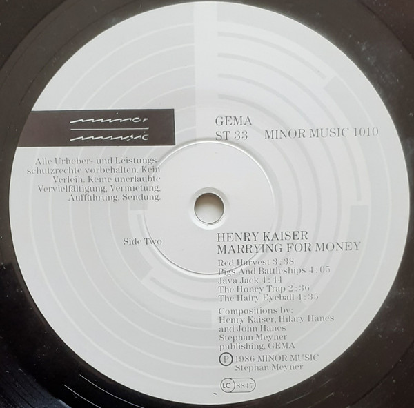 Henry Kaiser - Marrying For Money | Minor Music (1010) - 4