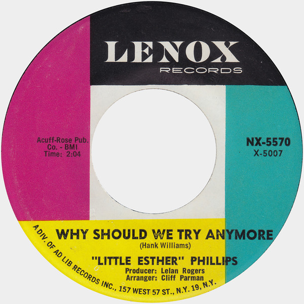 Esther Phillips - Why Should We Try Anymore / While It Lasted | Lenox Records (NX-5570) - main
