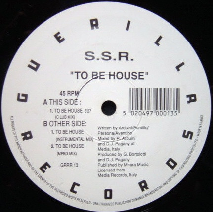 S.S.R. - To Be House | Guerilla (GRRR13) - main