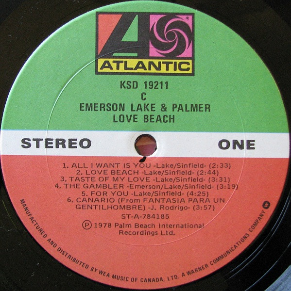 Emerson, Lake & Palmer - Love Beach | Atlantic (KSD 19211) - 3