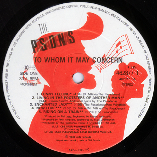 The Pasadenas - To Whom It May Concern | CBS (462877 1) - main