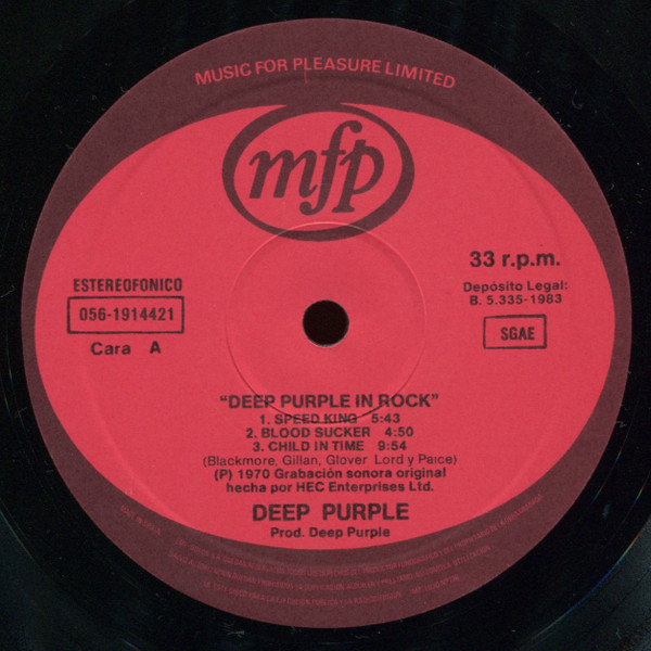 Deep Purple - In Rock | Music For Pleasure (056 191442 1) - 3