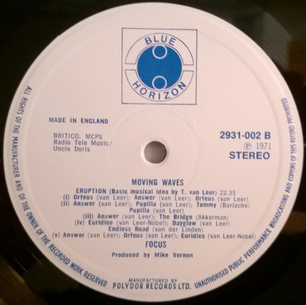 Focus - Moving Waves | Polydor (2931 002) - 4 Focus - Moving Waves | Polydor (2931 002) - 4