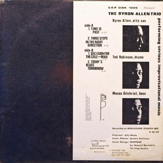 The Byron Allen Trio - The Byron Allen Trio | ESP Disk (1005)