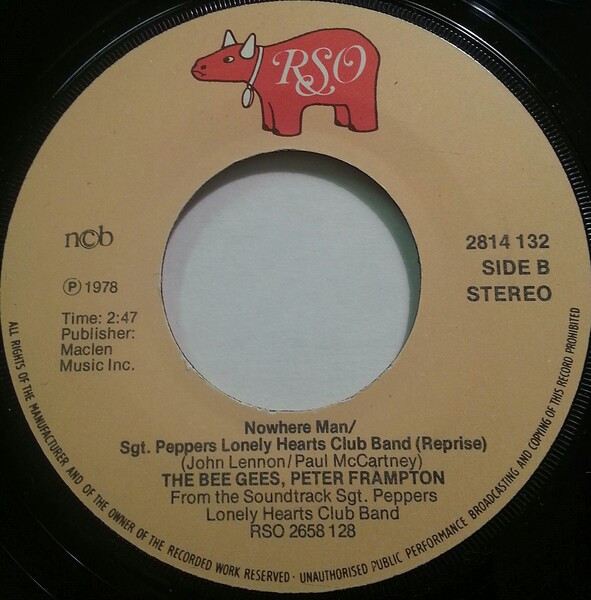 Bee Gees , Peter Frampton - Sgt. Pepper's Lonely Hearts Club Band / With A Little Help From My Friends | RSO (2814 132) - 4