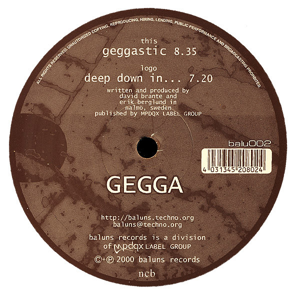 Gegga - Deep Down In... / Geggastic | Baluns Records (balu002)