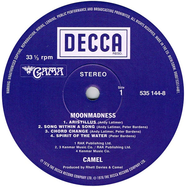 Camel - Moonmadness | Decca (535144-8) - 4