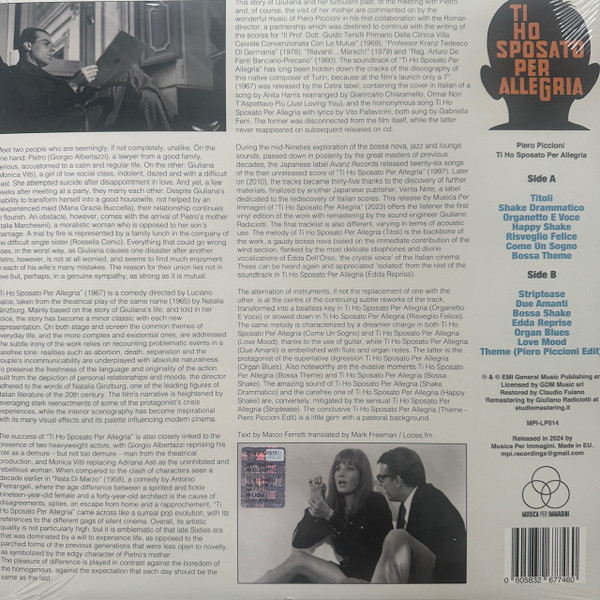 Piero Piccioni - Ti Ho Sposato Per Allegria | Musica Per Immagini (MPI-LP014) - 2