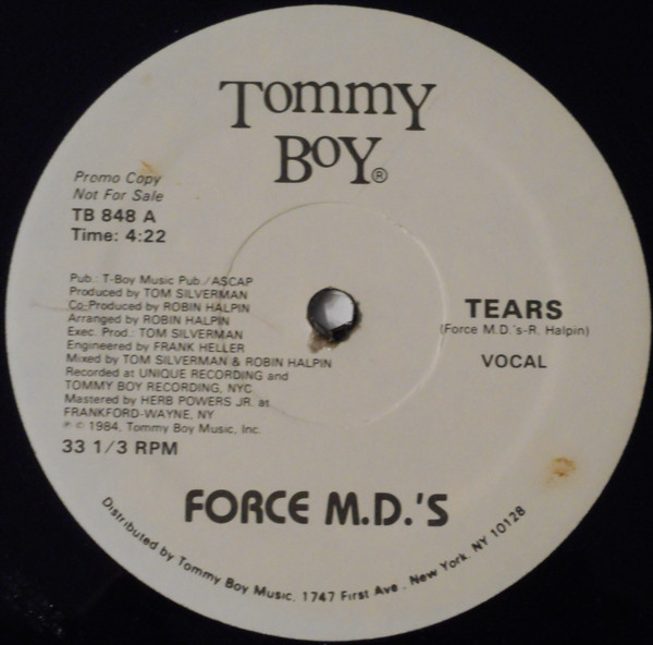 Force M.D.'s - Tears | Tommy Boy (TB 848) Force M.D.'s - Tears | Tommy Boy (TB 848)