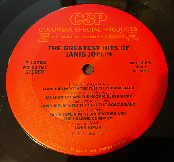 Janis Joplin - The Greatest Hits Of Janis Joplin | Columbia Special Products (P2 13791) - 4