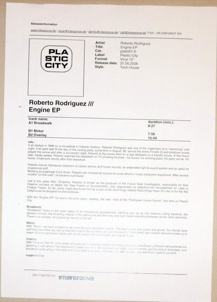 Roberto Rodriguez - Engine EP | Plastic City (plax067-6)