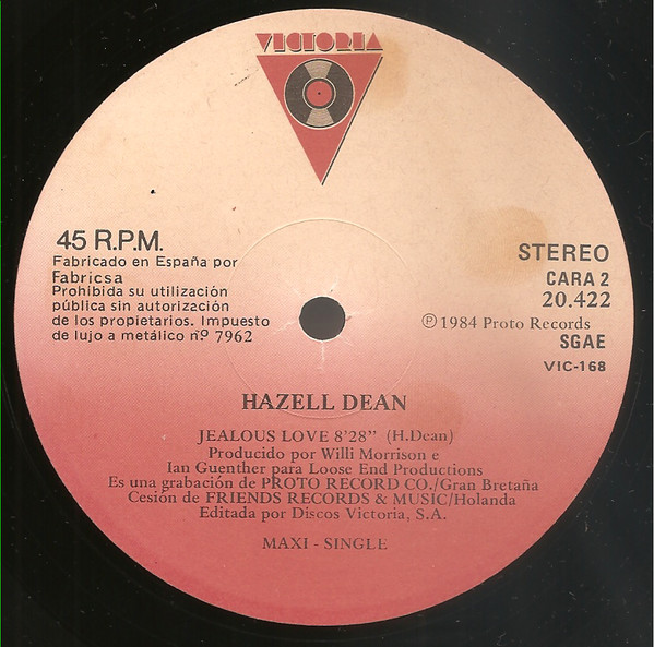 Hazell Dean - Evergreen / Jealous Love | Victoria (VIC-168) - 4