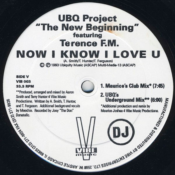 UBQ Project Featuring Terence F.M. - Now I Know I Love U | Vibe Music (VIB 003)