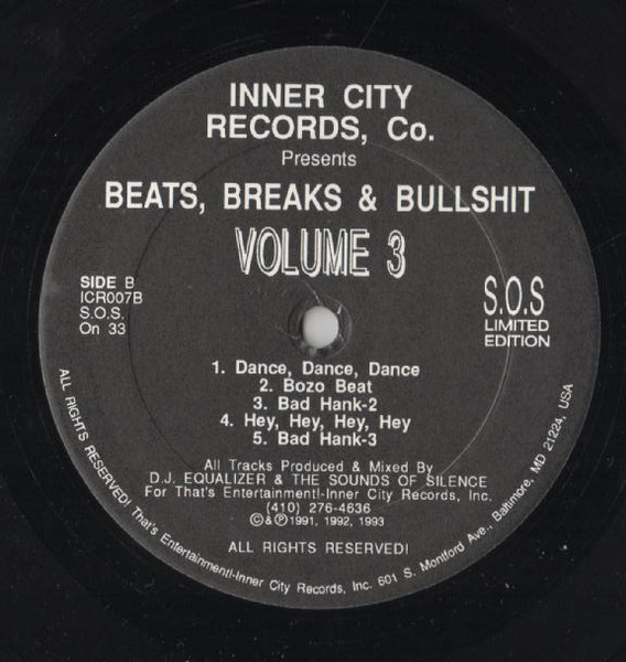 DJ Equalizer & The Sounds Of Silence - Beats, Breaks & Bullshit Volume 3 | Inner City Records Co. (ICR007) - 2 DJ Equalizer & The Sounds Of Silence - Beats, Breaks & Bullshit Volume 3 | Inner City Records Co. (ICR007) - 2