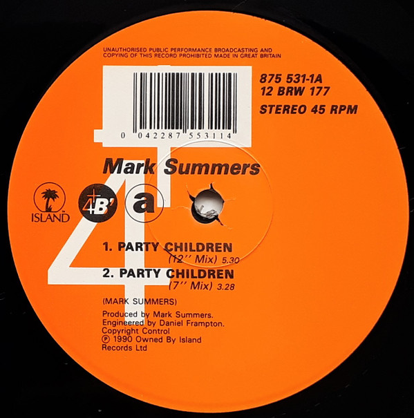 Mark Summers - Party Children / Wicked In Mombassa | 4th & Broadway (12 BRW 177) Mark Summers - Party Children / Wicked In Mombassa | 4th & Broadway (12 BRW 177)
