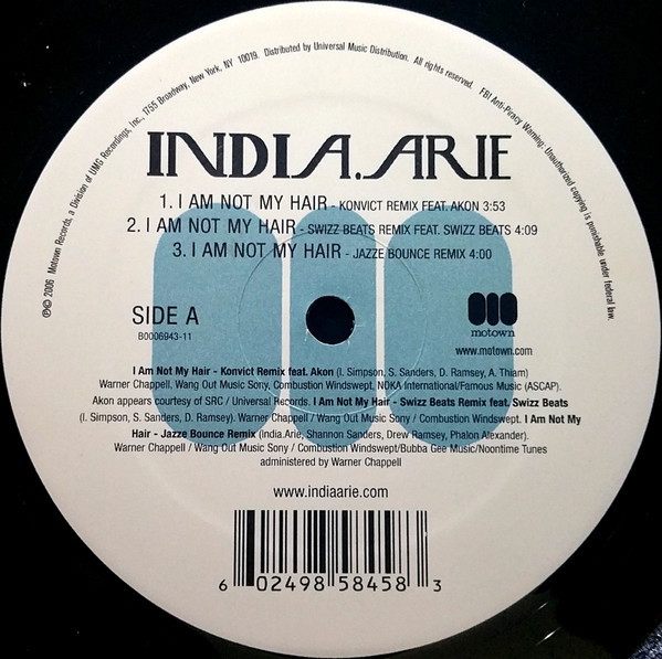 India.Arie - I Am Not My Hair (The Remixes) | Motown (B0006943-11)