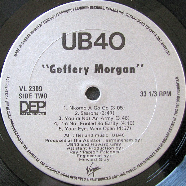 UB40 - Geffery Morgan... | DEP International (VL 2309) - 4 UB40 - Geffery Morgan... | DEP International (VL 2309) - 4