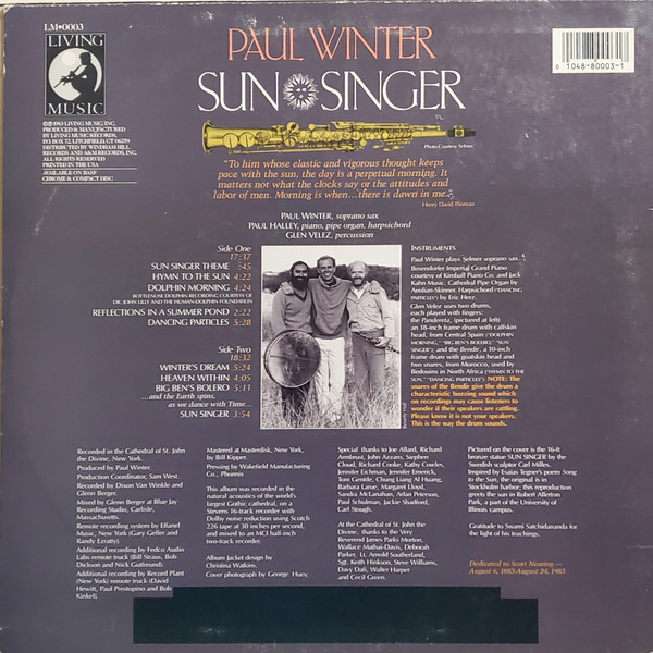 Paul Winter - Sun Singer | Living Music (LM0003) - 2
