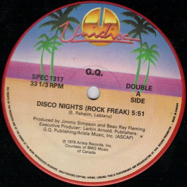 GQ / Rinder & Lewis / Secret Service - Disco Nights (Rock Freak) / Lust / Flash In The Night | Unidisc (SPEC-1317)