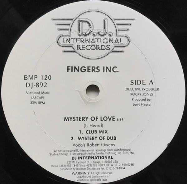 Fingers Inc. - Mystery Of Love | D.J. International Records (DJ-892) - main