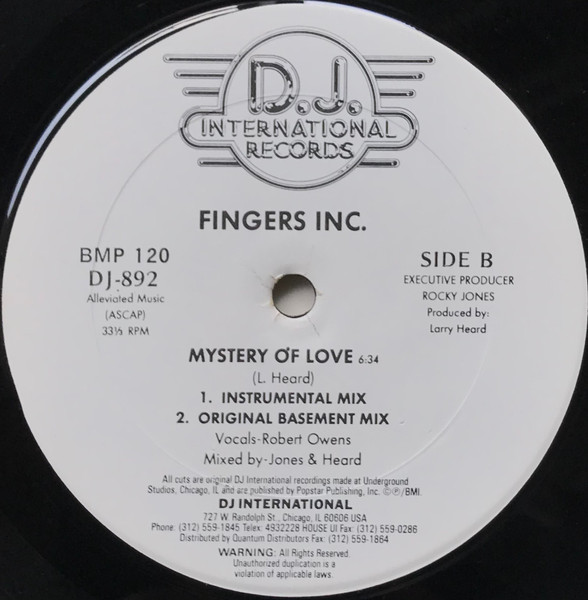Fingers Inc. - Mystery Of Love | D.J. International Records (DJ-892) - 2