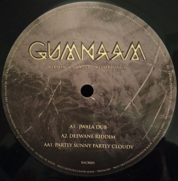 Gumnaam - Jwala Dub / Deewane Riddim / Partly Sunny Partly Cloudy | Riddim & Culture Recordings (RACR005)