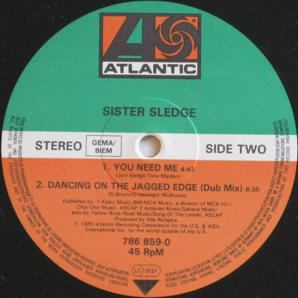 Sister Sledge - Dancing On The Jagged Edge | Atlantic (786 859-0) - 4 Sister Sledge - Dancing On The Jagged Edge | Atlantic (786 859-0) - 4