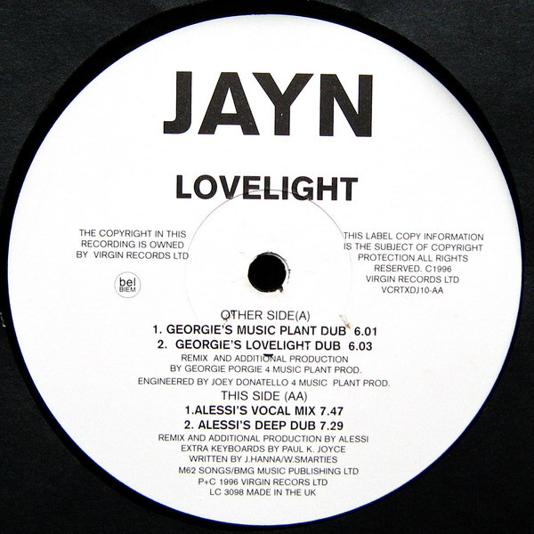 Jayn - Lovelight | VC Recordings (VCRTXDJ10) - 2