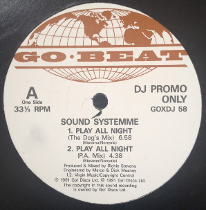 Sound Systemme - Play All Night | Go! Beat (GOXDJ 58)