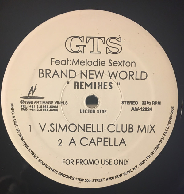 GTS Feat. Melodie Sexton - Brand New World (Remixes) | Artimage Vinyls (AIV-12024) GTS Feat. Melodie Sexton - Brand New World (Remixes) | Artimage Vinyls (AIV-12024)