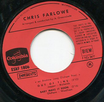 Chris Farlowe - Out Of Time | Columbia (ESRF 1806) - 2