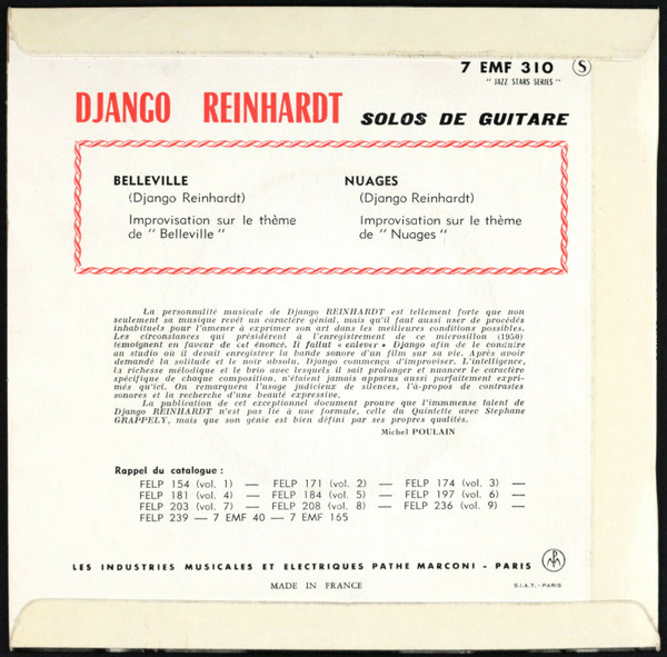 Django Reinhardt - Guitare Solo Inedits | La Voix De Son Maître (7 EMF 310) - 2