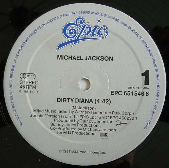 Michael Jackson - Dirty Diana | Epic (651546 6) - 3