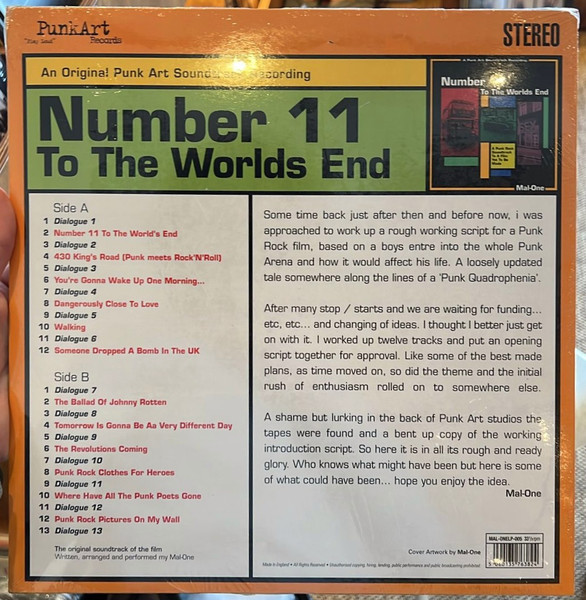 Mal-One - Number 11 To The Worlds End | Punk Art Records (MAL-ONELP-005) - 2