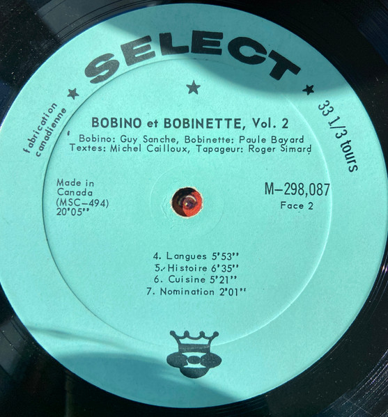 Bobino Et Bobinette - Vol. 2 : « Cours Uvernisitaires » [Vinyl] | Select (M-298.087) - 4