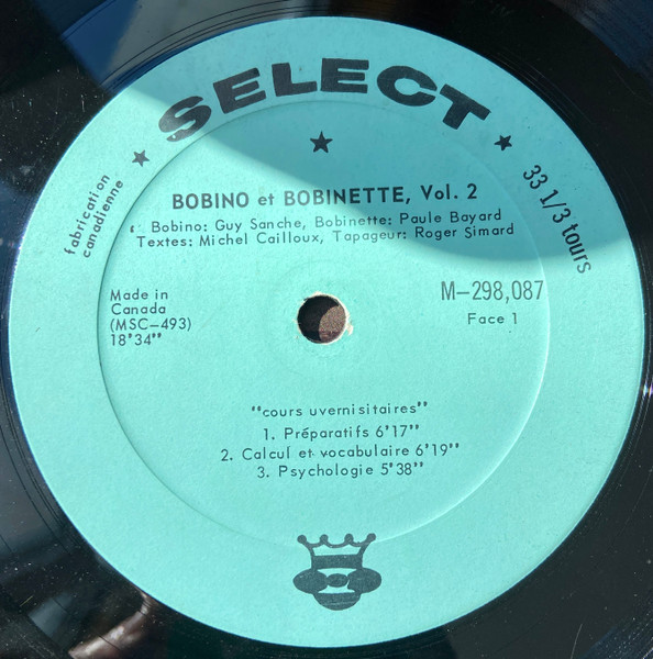 Bobino Et Bobinette - Vol. 2 : « Cours Uvernisitaires » [Vinyl] | Select (M-298.087) - 3