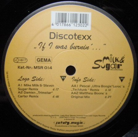 Discotexx - If I Was Burnin'... | Milk & Sugar Recordings (MSR 014) Discotexx - If I Was Burnin'... | Milk & Sugar Recordings (MSR 014)