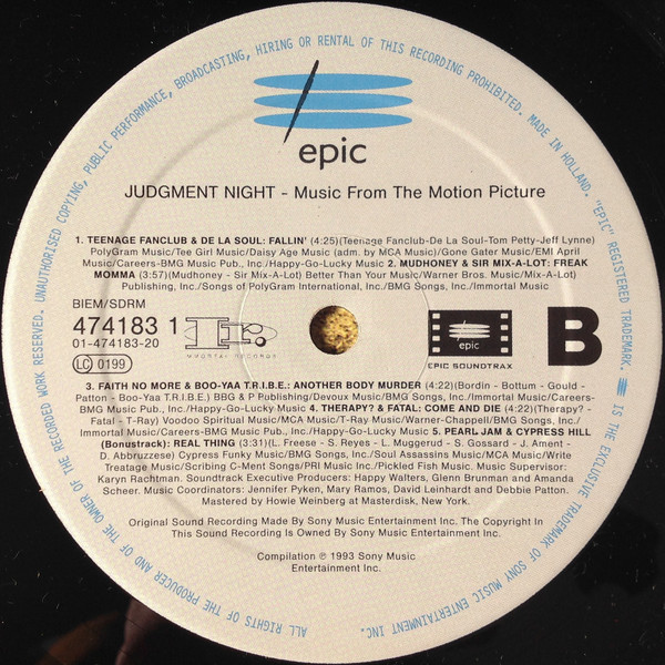 Various - Judgment Night (Music From The Motion Picture) | Epic (EPC 474183 1) - 4