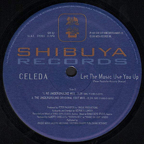 Celeda - Let The Music Use You Up | Shibuya Records (SH 07) - 2