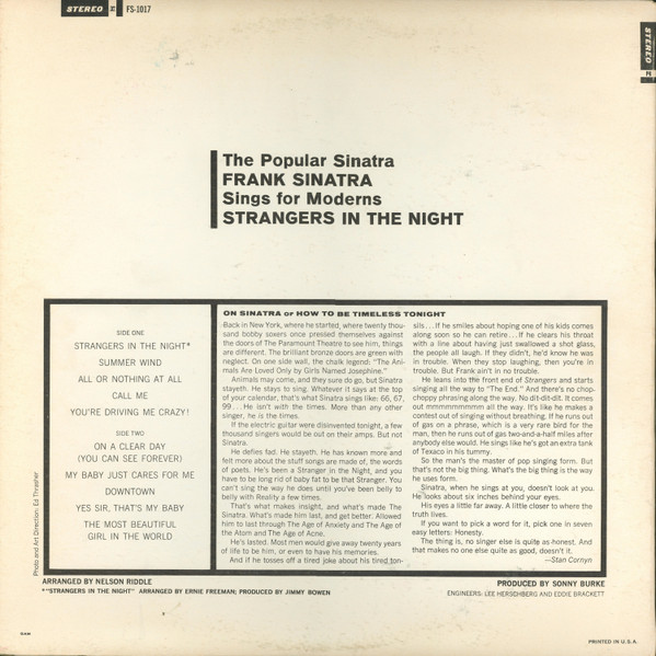 Frank Sinatra - Strangers In The Night | Reprise Records (FS 1017) - 2