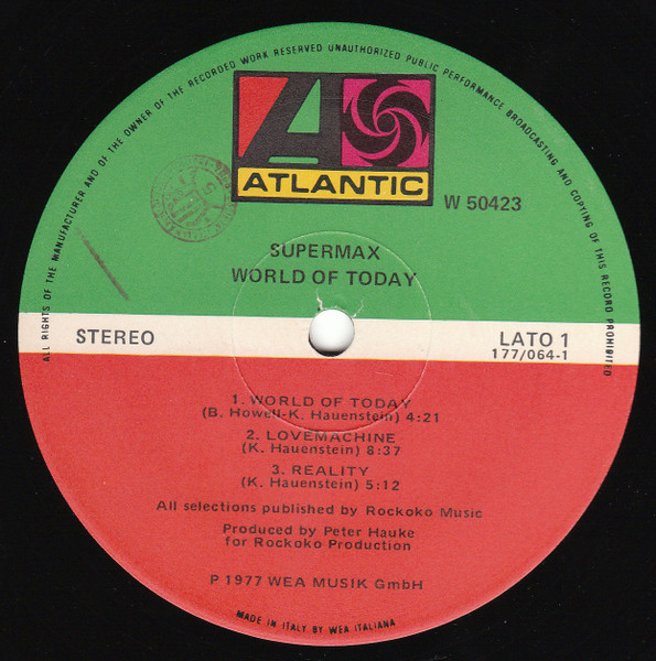 Supermax - World Of Today | Atlantic (W 40423) - 3