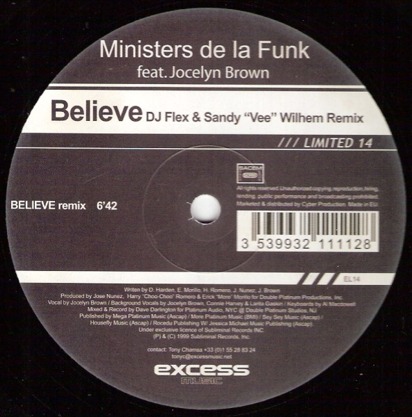 Ministers De La-Funk Feat. Jocelyn Brown - Believe | Executive Limited (EL14) - main Ministers De La-Funk Feat. Jocelyn Brown - Believe | Executive Limited (EL14) - main