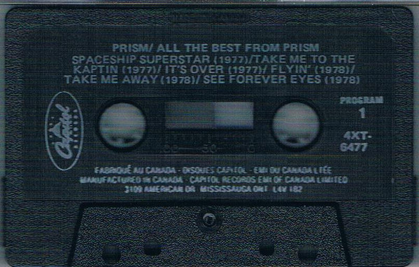 Prism - All The Best From Prism [Cassette] | Capitol Records (4XT-6477) - 2