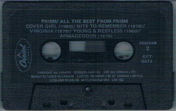 Prism - All The Best From Prism [Cassette] | Capitol Records (4XT-6477) - 3