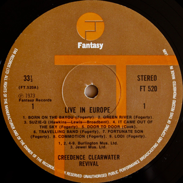 Creedence Clearwater Revival - Live In Europe | Fantasy (FT 520) - 3 Creedence Clearwater Revival - Live In Europe | Fantasy (FT 520) - 3