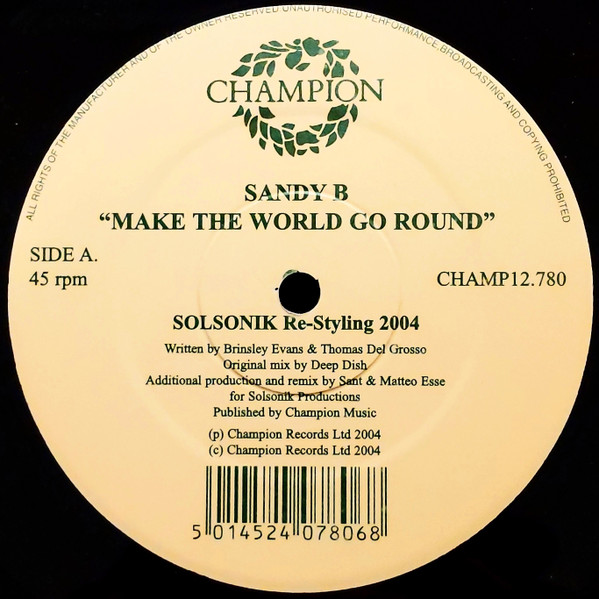 Sandy B - Make The World Go Round | Champion (CHAMP12.780) - 3