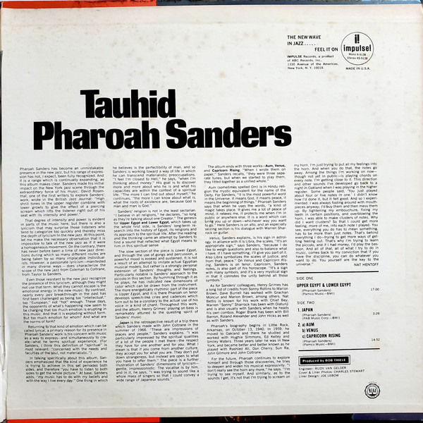 Pharoah Sanders - Tauhid | Impulse! (AS-9138) - 3