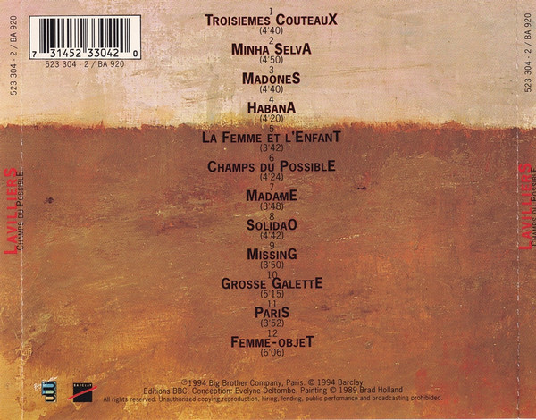 Bernard Lavilliers - Champs Du Possible | Barclay (523 304-2) - 2