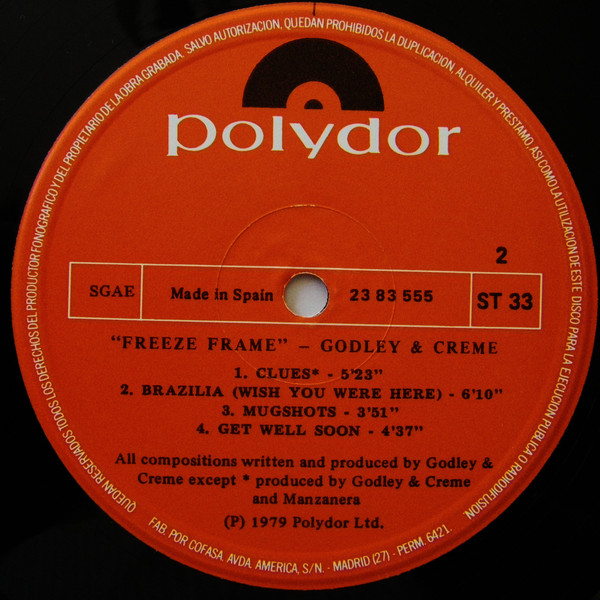 Godley & Creme - Freeze Frame | Polydor (23 83 555) - 4